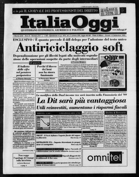 Italia oggi : quotidiano di economia finanza e politica